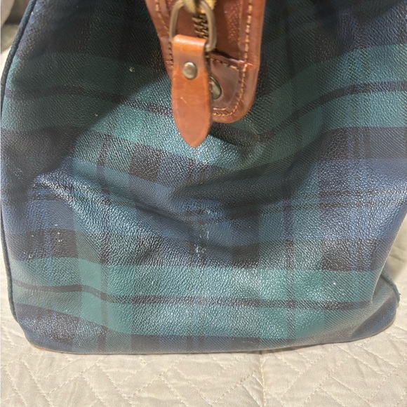 Vintage large Ralph Lauren   Plaid Black watch Boston Carry On Luggage Bag - Picture 12 of 16